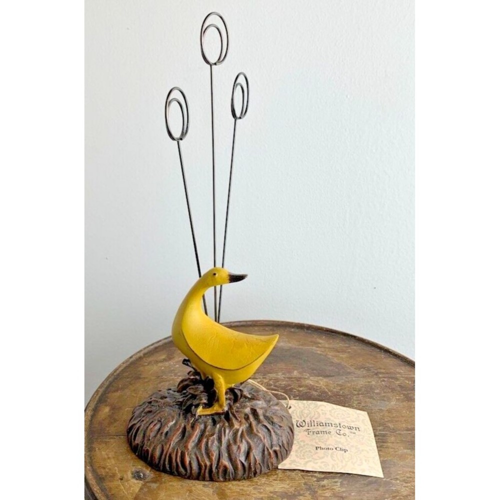 NWT~Williamstown Frame Co Yellow Goose Resin Photo Clip~Farmhouse Cottagecore
